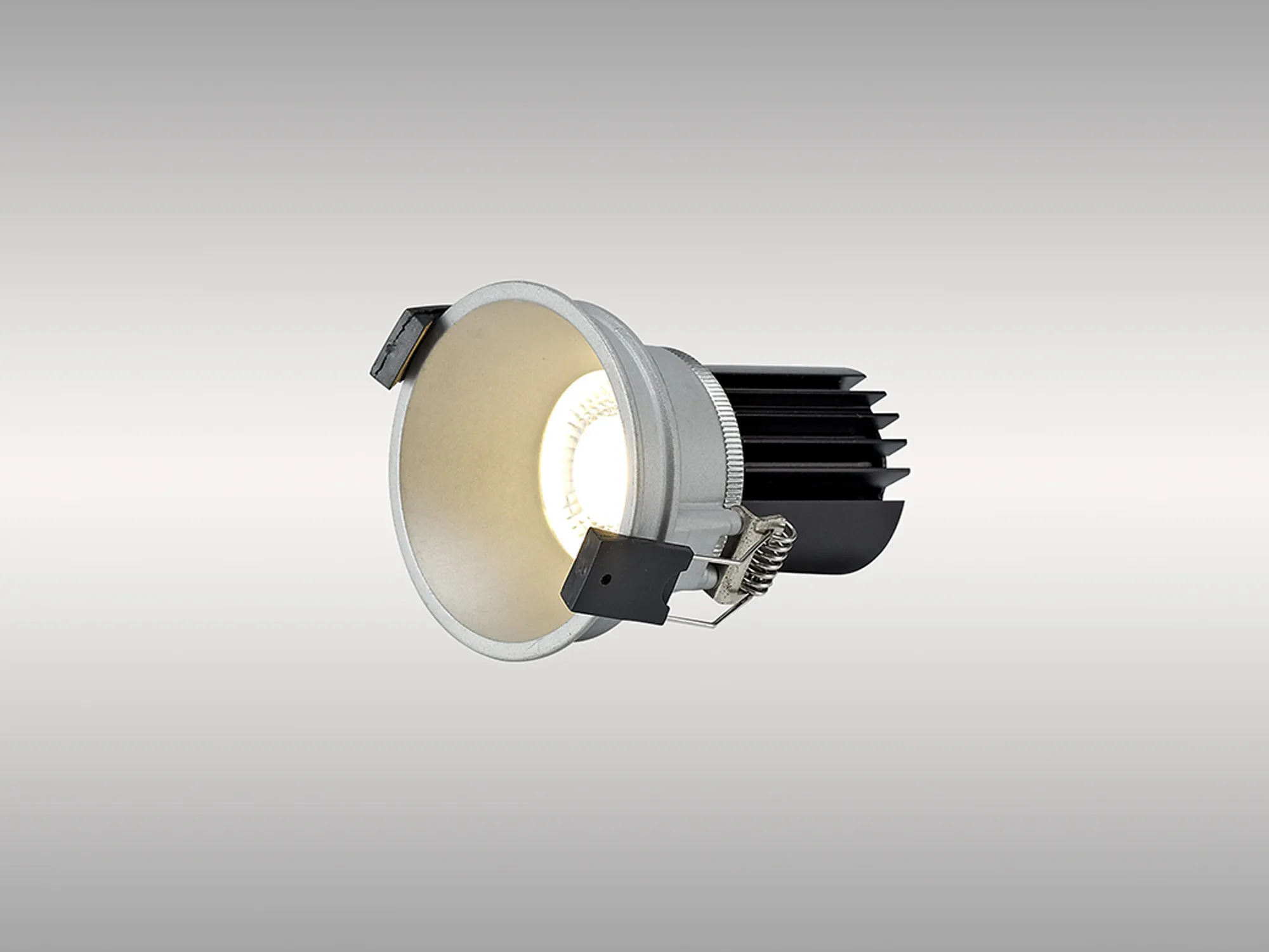 DM201694  Bania 12 Powered by Tridonic  12W 2700K 1200lm 24° CRI>90 LED Engine, 350mA Silver Fixed Recessed Spotlight, IP20
